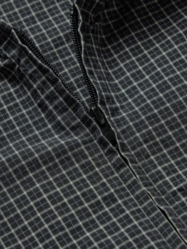 Distressed Logo-Print Checked Cotton-Twill and Jersey Hooded Jacket - CU Distressed Logo-Print Checked Cotton-Twill and Jersey Hooded Jacket - CU