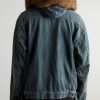 Plush-Trimmed Hooded Denim Jacket - BK