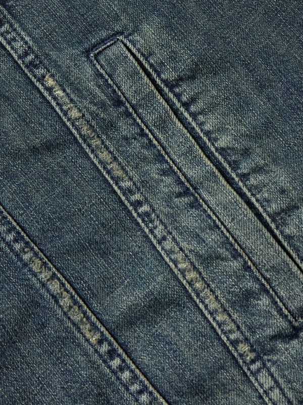 Plush-Trimmed Hooded Denim Jacket - E1