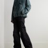 Plush-Trimmed Hooded Denim Jacket - OU