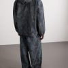Logo-Embroidered Distressed Printed Denim Hooded Jacket - BK Logo-Embroidered Distressed Printed Denim Hooded Jacket - BK
