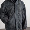 Logo-Embroidered Distressed Printed Denim Hooded Jacket - FR Logo-Embroidered Distressed Printed Denim Hooded Jacket - FR