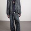 Logo-Embroidered Distressed Printed Denim Hooded Jacket - OU Logo-Embroidered Distressed Printed Denim Hooded Jacket - OU