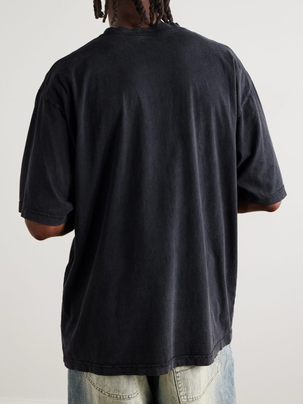 Oversized Logo-Print Cotton-Jersey T-Shirt - BK Oversized Logo-Print Cotton-Jersey T-Shirt - BK