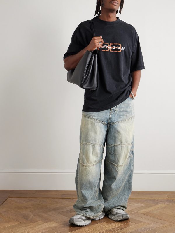 Oversized Logo-Print Cotton-Jersey T-Shirt - OU Oversized Logo-Print Cotton-Jersey T-Shirt - OU
