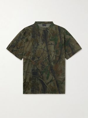Logo-Embroidered Camouflage-Print Cotton-Jersey T-Shirt