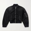 Distressed Denim Bomber Jacket