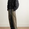 Distressed Denim Bomber Jacket - OU