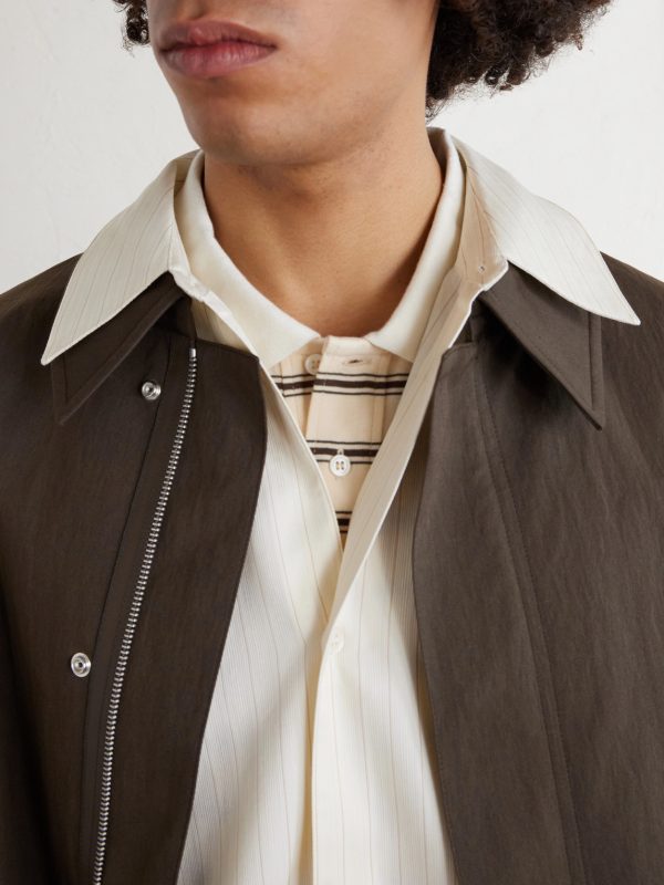 View Striped Silk and Cotton-Blend Shirt - CU