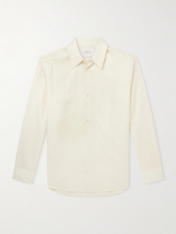 View Striped Silk and Cotton-Blend Shirt