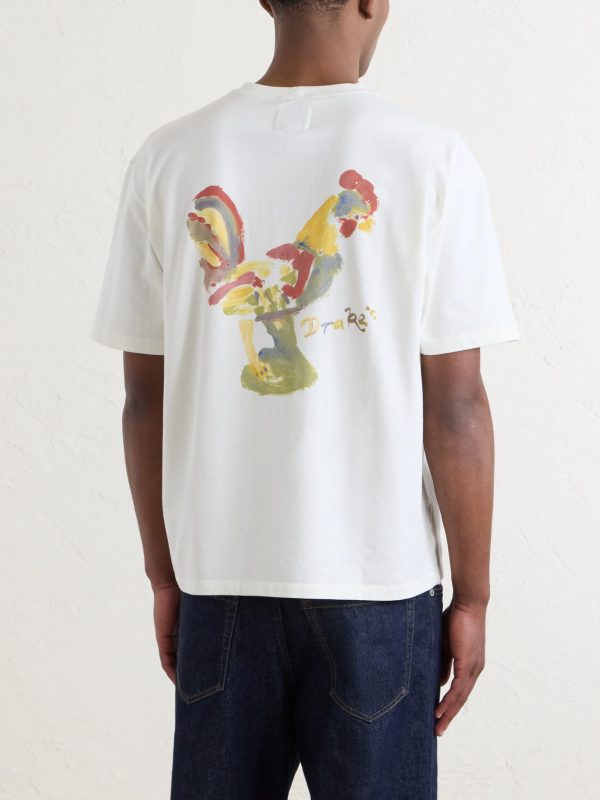 Cockerel Printed Cotton-Jersey T-Shirt - BK Cockerel Printed Cotton-Jersey T-Shirt - BK