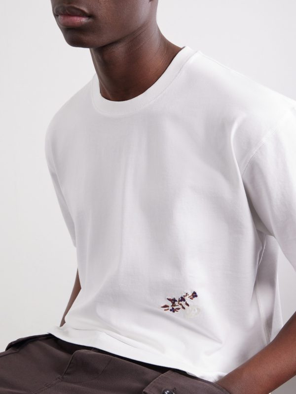 Blackthorn Embroidered Cotton-Jersey T-Shirt - CU