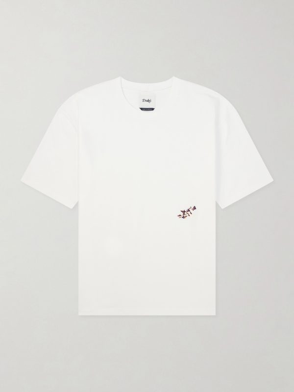 Blackthorn Embroidered Cotton-Jersey T-Shirt