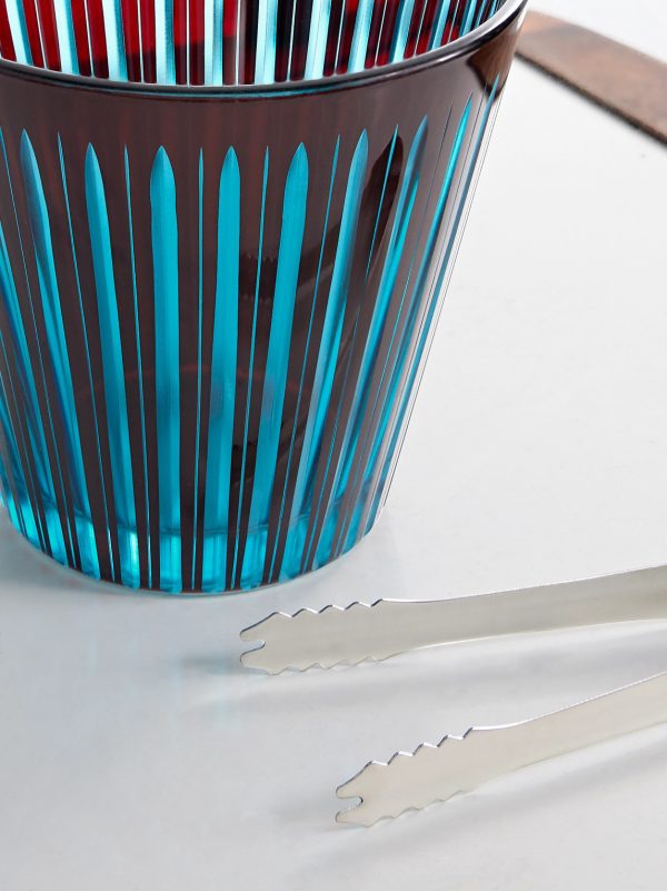 Prism Glass and Silver-Tone Ice Bucket - CU Prism Glass and Silver-Tone Ice Bucket - CU