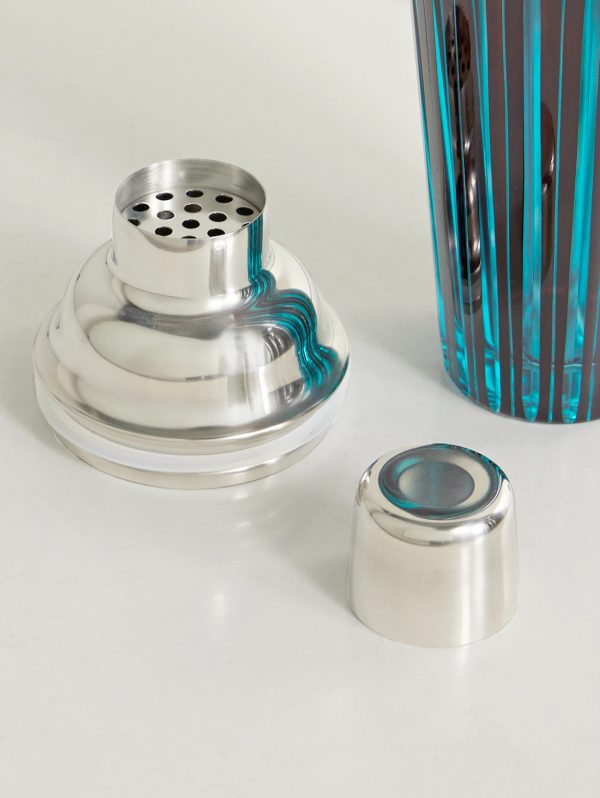 Prism Glass and Silver-Tone Cocktail Shaker - CU Prism Glass and Silver-Tone Cocktail Shaker - CU