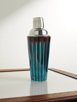 Prism Glass and Silver-Tone Cocktail Shaker
