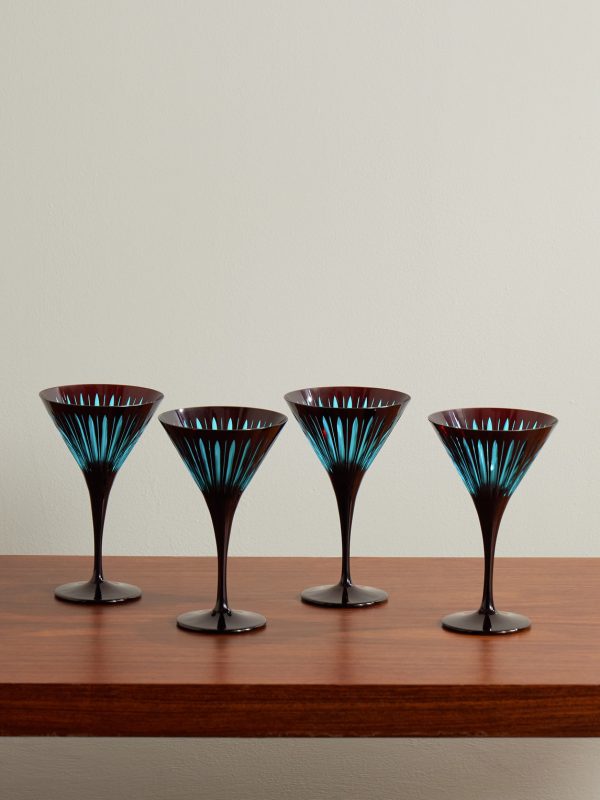 Prism Set of Four Martini Glasses
