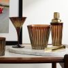 Prism Glass and Gold-Tone Ice Bucket - OU