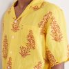 Camp-Collar Printed Linen Shirt - CU