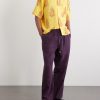 Camp-Collar Printed Linen Shirt - OU