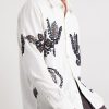 Bead-Embellished Embroidered Cotton-Poplin Shirt - CU