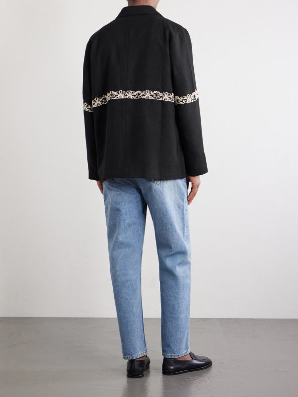 Embroidered Wool Blazer - BK