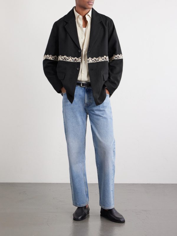 Embroidered Wool Blazer - OU