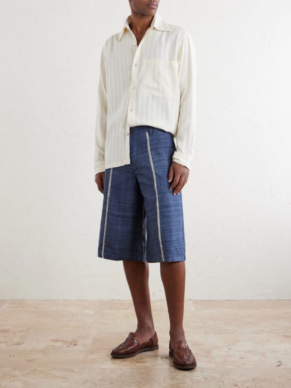 Rabari Straight-Leg Embroidered Silk Shorts - OU Rabari Straight-Leg Embroidered Silk Shorts - OU