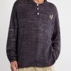 Eri Logo-Embroidered Knitted Silk Polo Shirt - FR Eri Logo-Embroidered Knitted Silk Polo Shirt - FR