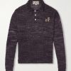 Eri Logo-Embroidered Knitted Silk Polo Shirt Eri Logo-Embroidered Knitted Silk Polo Shirt