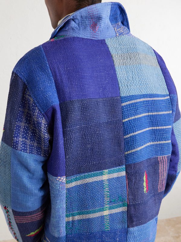 Kantha Patchwork Embroidered Cotton Jacket - CU Kantha Patchwork Embroidered Cotton Jacket - CU