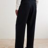 Straight-Leg Pleated Embroidered Wool Trousers - BK