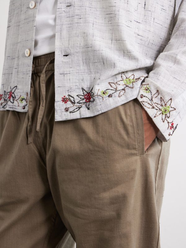 Camp-Collar Bead-Embellished Embroidered Cotton-Voile Shirt - CU Camp-Collar Bead-Embellished Embroidered Cotton-Voile Shirt - CU