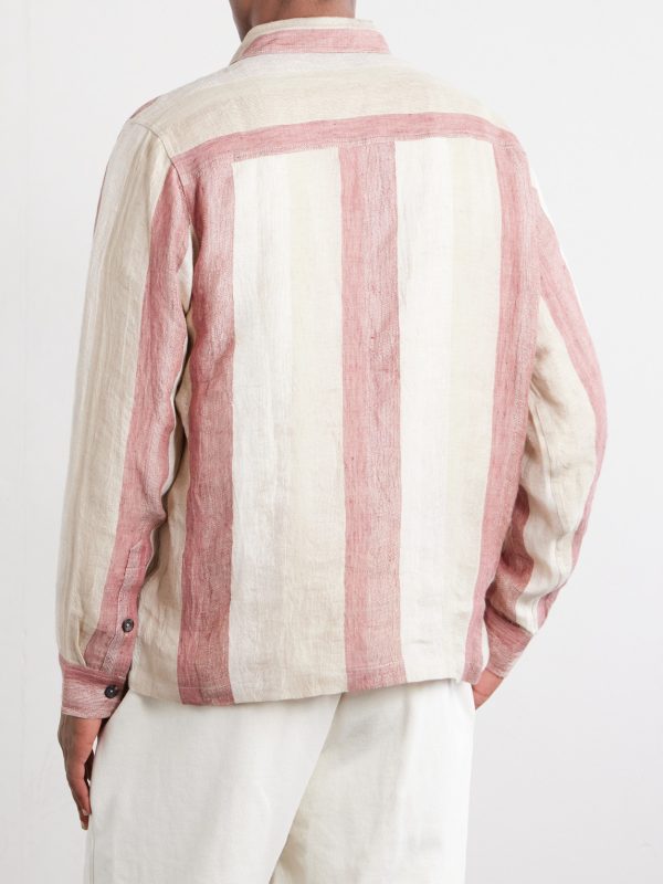 Striped Linen-Gauze Shirt - BK Striped Linen-Gauze Shirt - BK