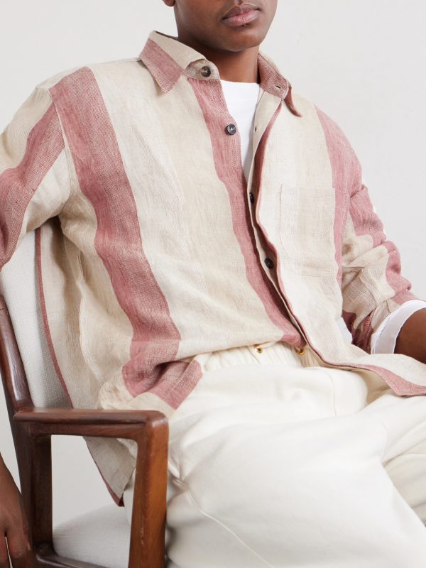 Striped Linen-Gauze Shirt - CU Striped Linen-Gauze Shirt - CU