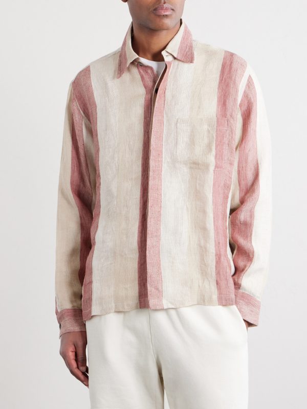 Striped Linen-Gauze Shirt - FR Striped Linen-Gauze Shirt - FR