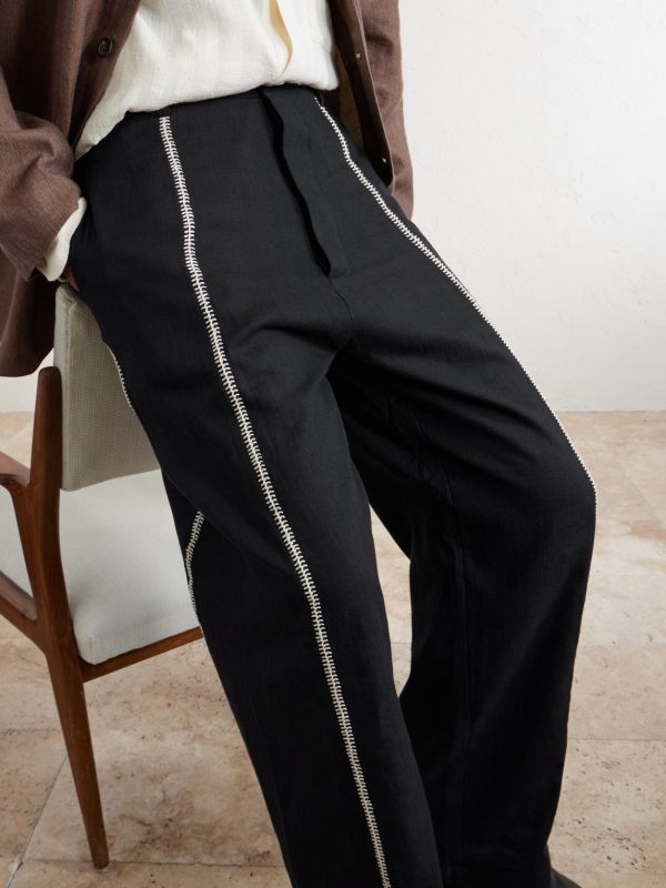 Rabari Sultan Straight-Leg Embroidered Cotton Trousers - CU