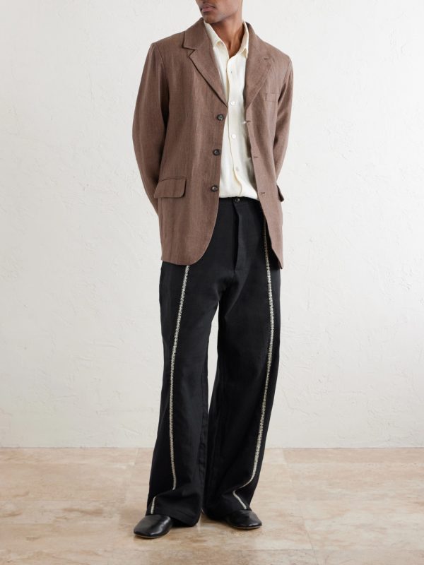 Rabari Sultan Straight-Leg Embroidered Cotton Trousers - OU