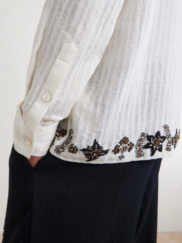 Camp-Collar Embroidered Cotton Shirt - CU Camp-Collar Embroidered Cotton Shirt - CU