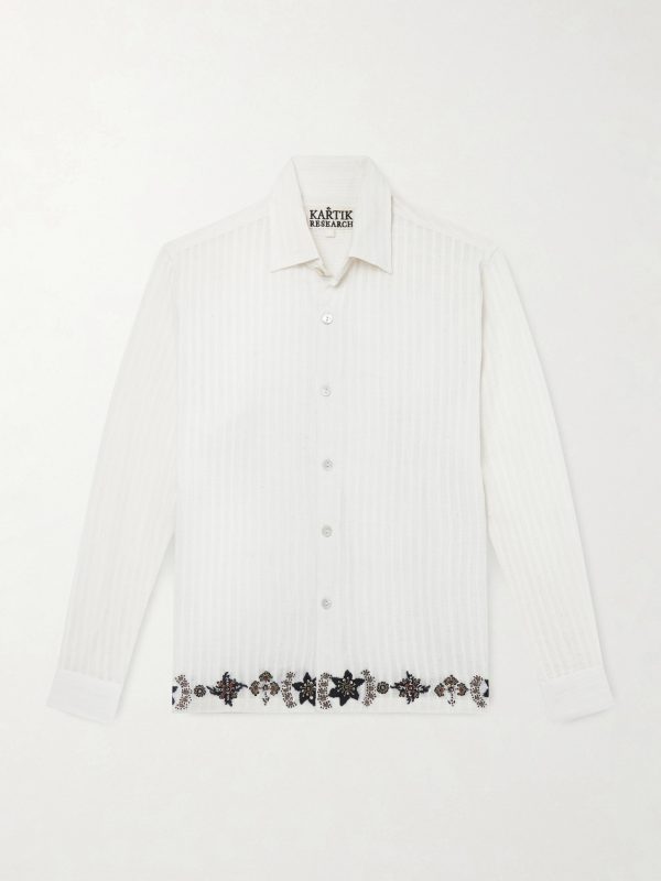 Camp-Collar Embroidered Cotton Shirt Camp-Collar Embroidered Cotton Shirt