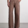 Straight-Leg Striped Linen Trousers - FR