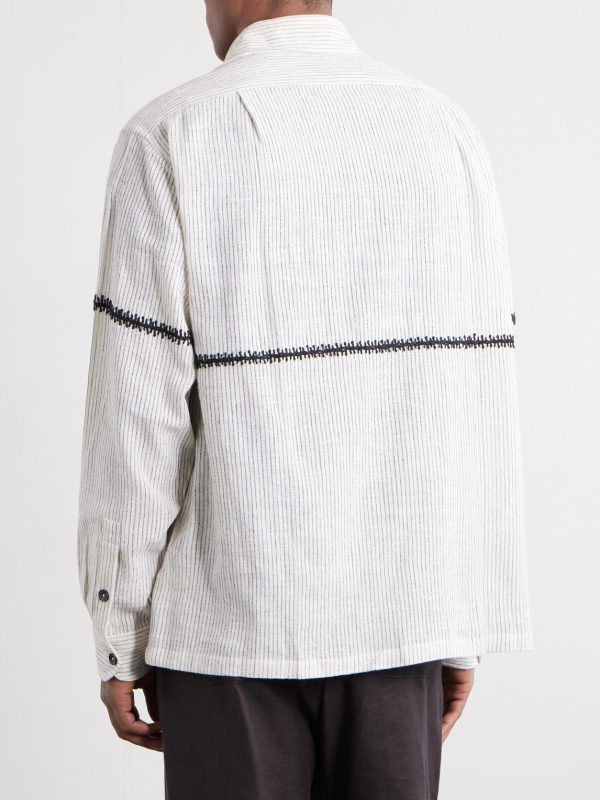 Rabari Embroidered Pinstriped Shirt - BK