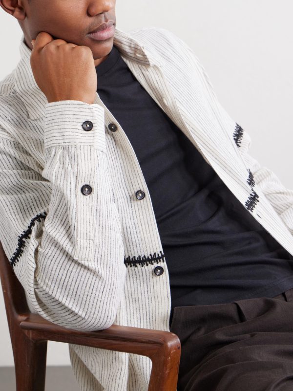 Rabari Embroidered Pinstriped Shirt - CU