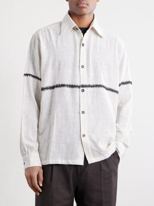 Rabari Embroidered Pinstriped Shirt - FR