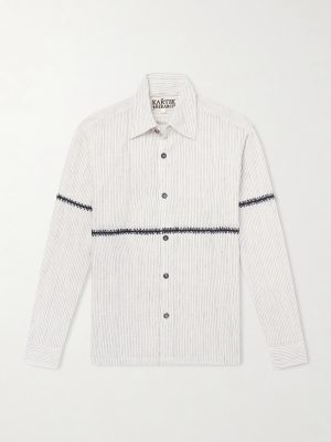 Rabari Embroidered Pinstriped Shirt Rabari Embroidered Pinstriped Shirt