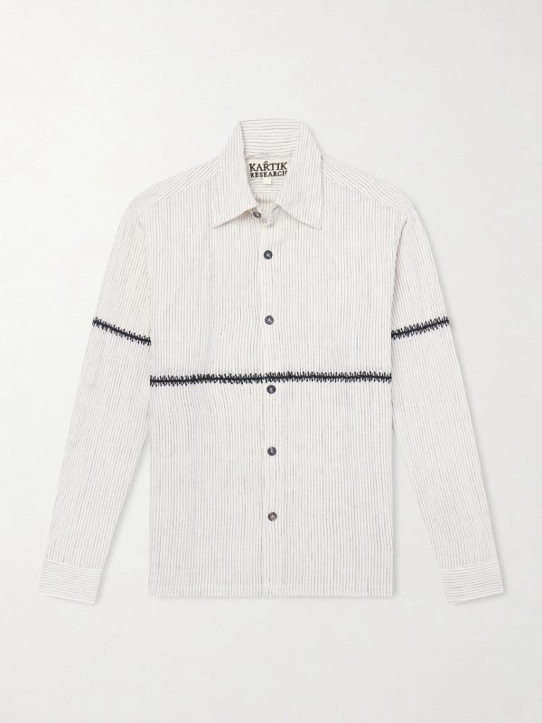 Rabari Embroidered Pinstriped Shirt