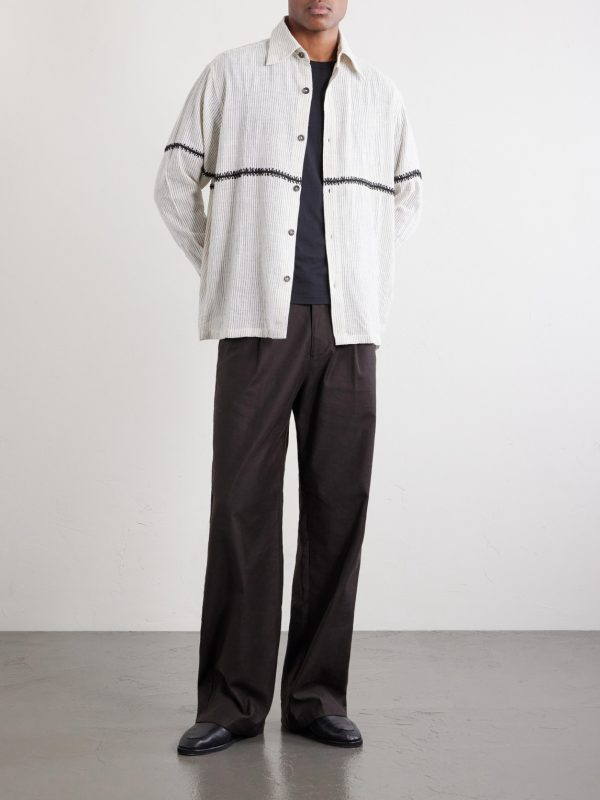 Rabari Embroidered Pinstriped Shirt - OU