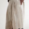Straight-Leg Pleated Embroidered Linen Shorts - CU Straight-Leg Pleated Embroidered Linen Shorts - CU