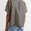 Camp-Collar Printed Silk Shirt - BK