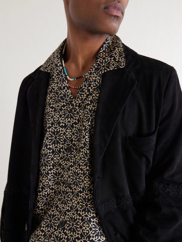 Camp-Collar Printed Silk Shirt - CU